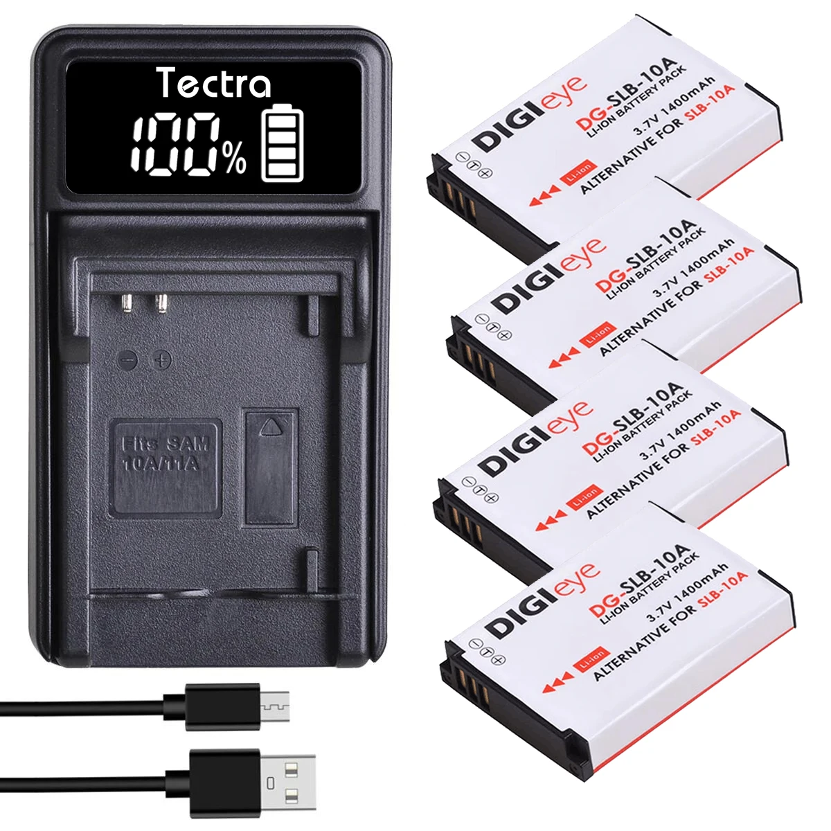 SLB-10A Batteries/ Charger for Samsung ES55 EX2 WB150F WB350F WB500 WB550 WB800F WB1100F WB2100 HMX-U100 HMX-U100UN