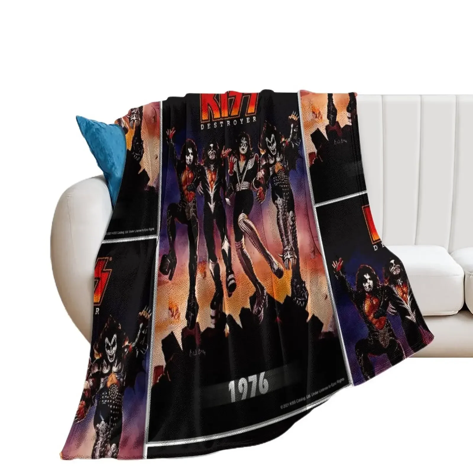 

KISS  the band - Destroyer Year 1976 Throw Blanket warm for winter Personalized Gift Bed linens Sofa Blankets