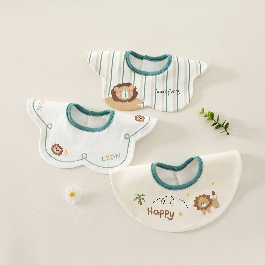

3Pack Baby Bibs Set Cotton Print Feeding Drool Towels Reusable Absorbent for Newborn Infant Toddler Kids Boys Girls