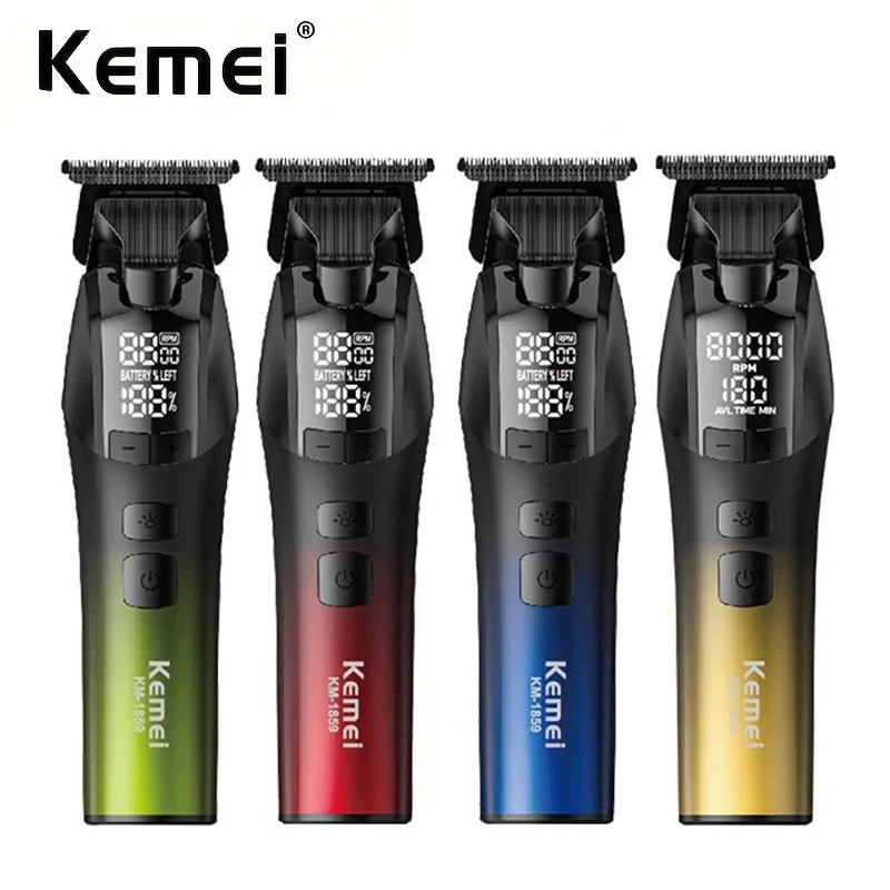 Kemei 1859 Zero Gapped Hair Trimmer Men T Liner Barber Electric Hair Clipper Line Up Shape Up Edgers Finish Hair Cutting Machine