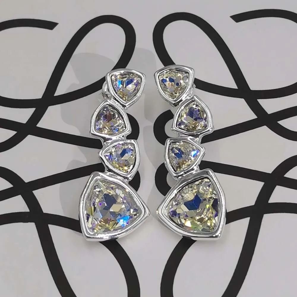 

Summer Spanish brand bright palace style irregular crystal earrings women's accessories give girlfriend Valentine's Day gift