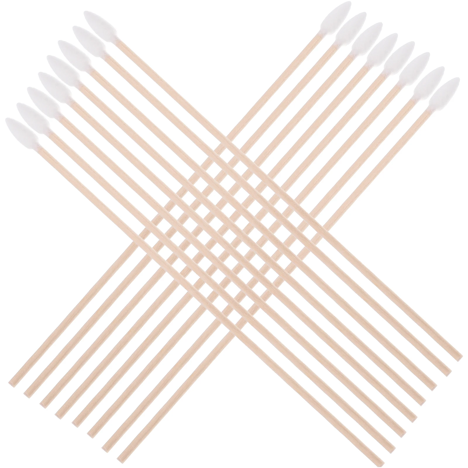 

100pcs Single-Tipped Cotton Swabs Wood 15cm Long Disposable Industrial Wooden Handle Swab Bulk Travel Makeup Cleaning Repair