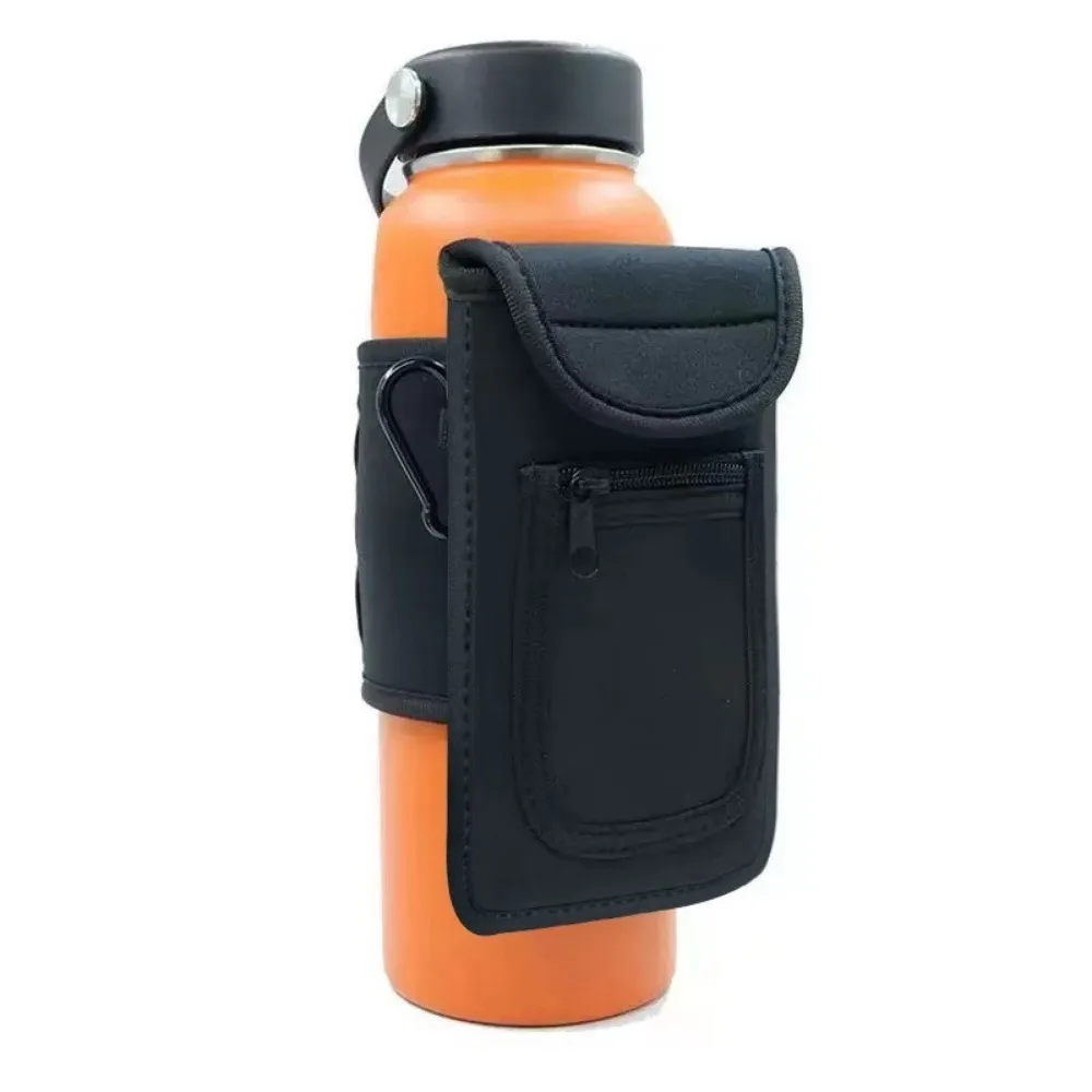 

Portable Gym Bottle Pouch Large Capacity Easy Attachment Gym Sling Bag with Carabiner Phone Holder Magnetic Bottle Sleeve