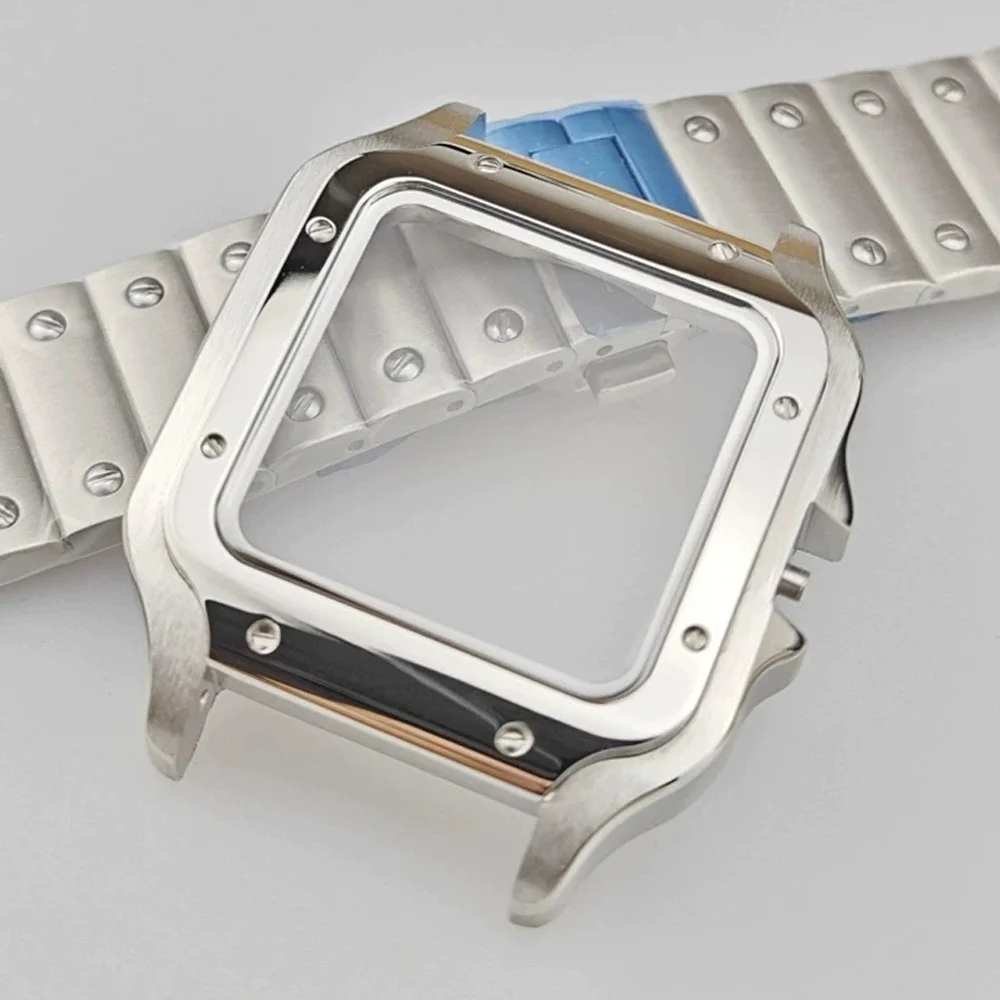 Customised NH35 Case Santo Case Strap Set Fit For 7S26 NH35 NH36 Watch Case Men Transparent Back Cover Cases