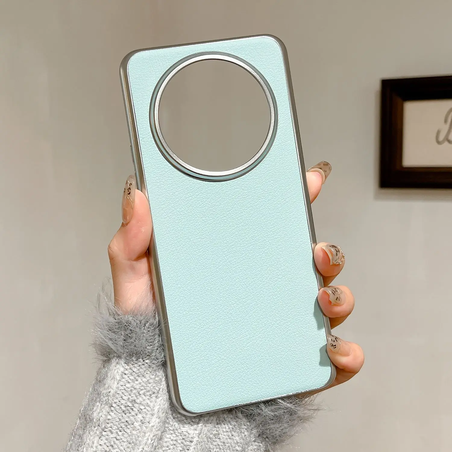 For Honor Magic7 Lite X9C Case Fashion Electroplating Frame Solid Color Leather Skin-friendly Anti-drop Cover For Honor X60 Pro