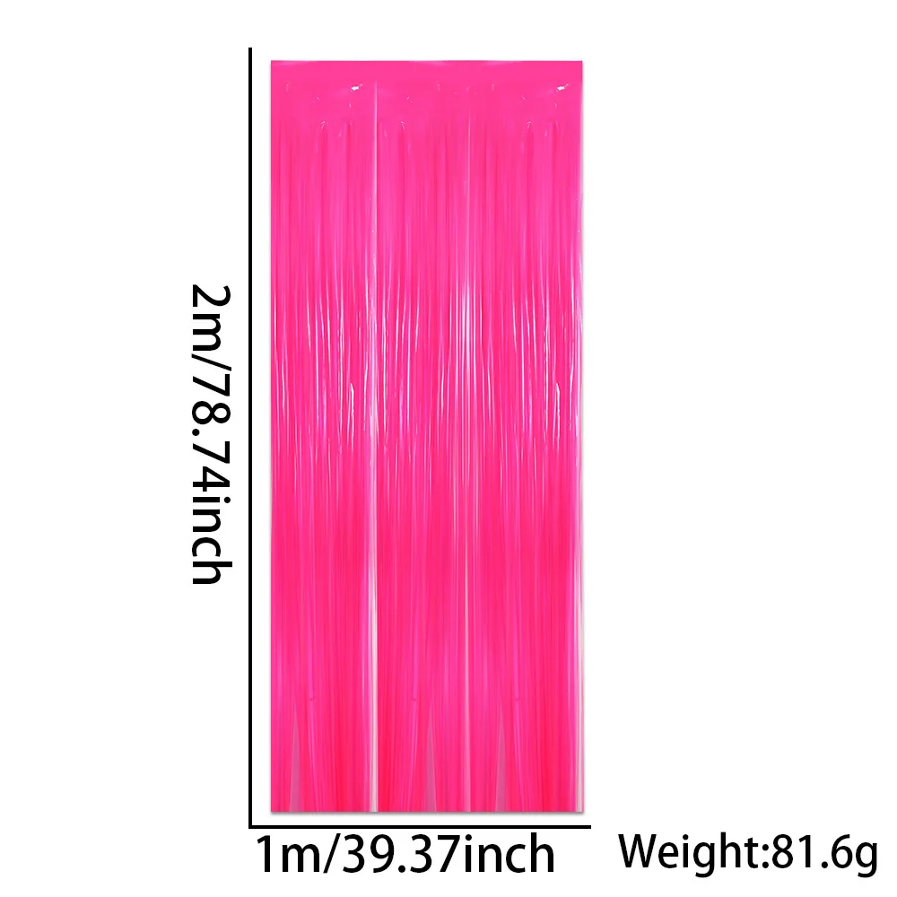1 x 2M Fluoreszierende Makronen-Regenfalle-Folienvorhänge mit Quasten für Karneval, Party, Bar, Geburtstag, Hochzeit, Dekoration, Hintergrund-Requisiten – Detail 19