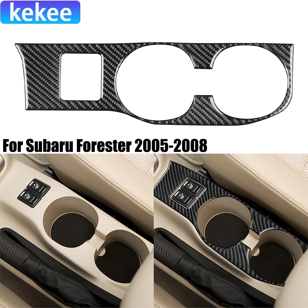 

For Subaru Forester 2005-2008 Carbon Fiber Center Console Gear Cup Holder Panel Interior Car Accessories Cover Stickers Trim