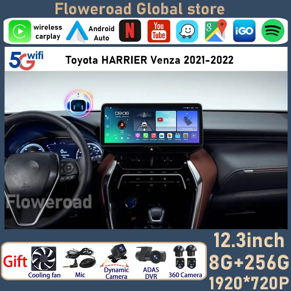 

12.3 Inch Android For Toyota Avalon 2019+ 2Din Stereo Receiver Autoradio Car Radio Multimedia Player GPS Navi Head Unit Screen