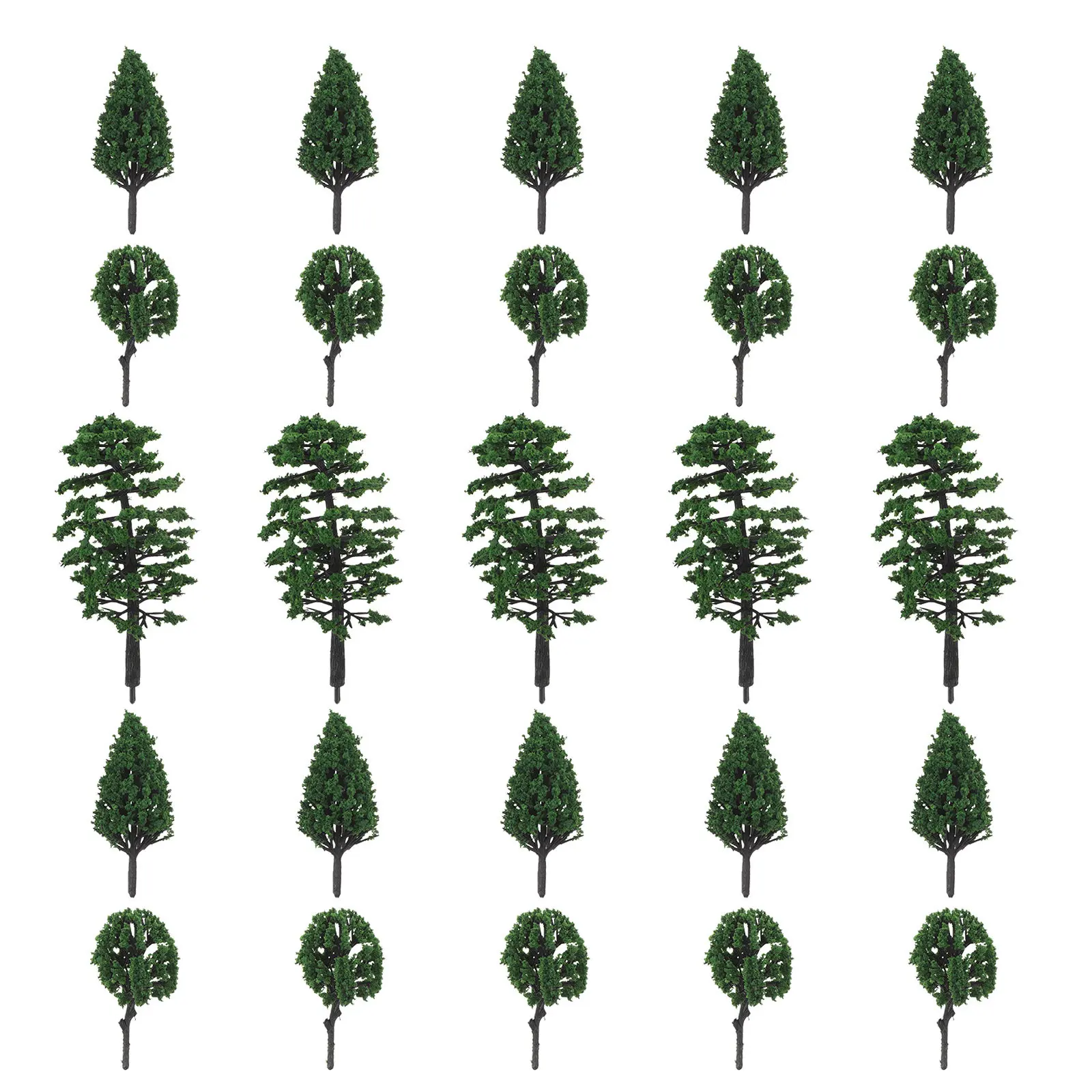 25Pcs Compact Realistic Mini Trees for Small Space Decor Architectural Modeling Train Scenery Craft Projects Green Diorama
