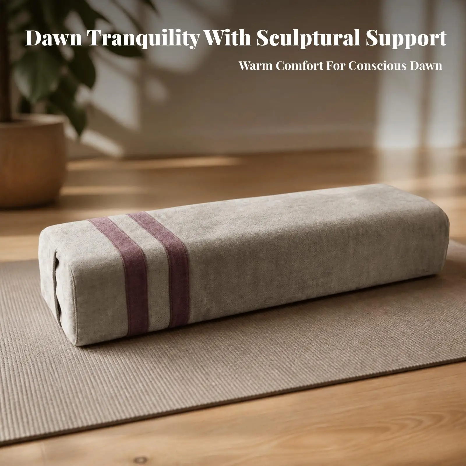 Meditation Bolster Pillow Yoga Support Cushion for Deep Breathing Stretching Exercises Lightweight Rectangle for Studio Use