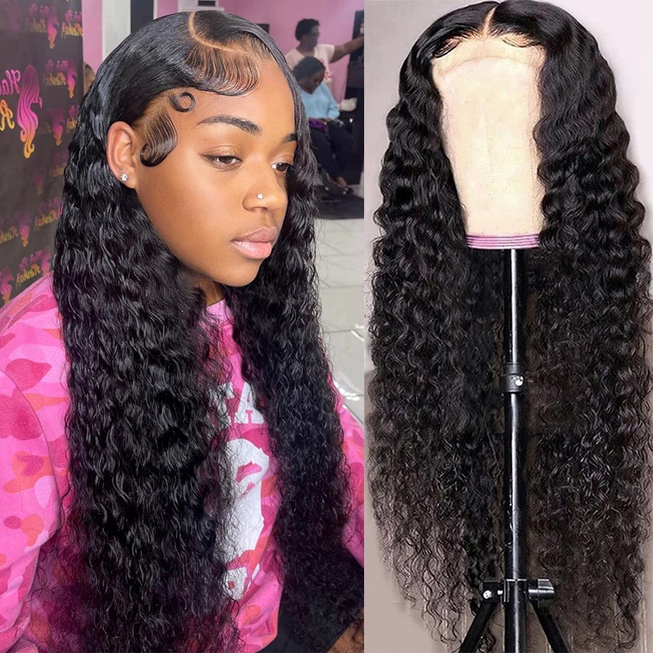 Deep Wave HD Lace Frontal Wig 13x6 13x4 Curly Lace Front Human Hair Wigs For Women Wet And Wavy 4x4 Water Lace Closure Wig Sale