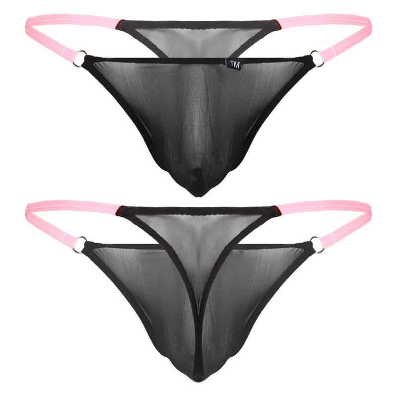 Men Underwear Thongs See Through Men Sexy Transparent Low Waist Slim Mesh G-string Thongs gay underwear