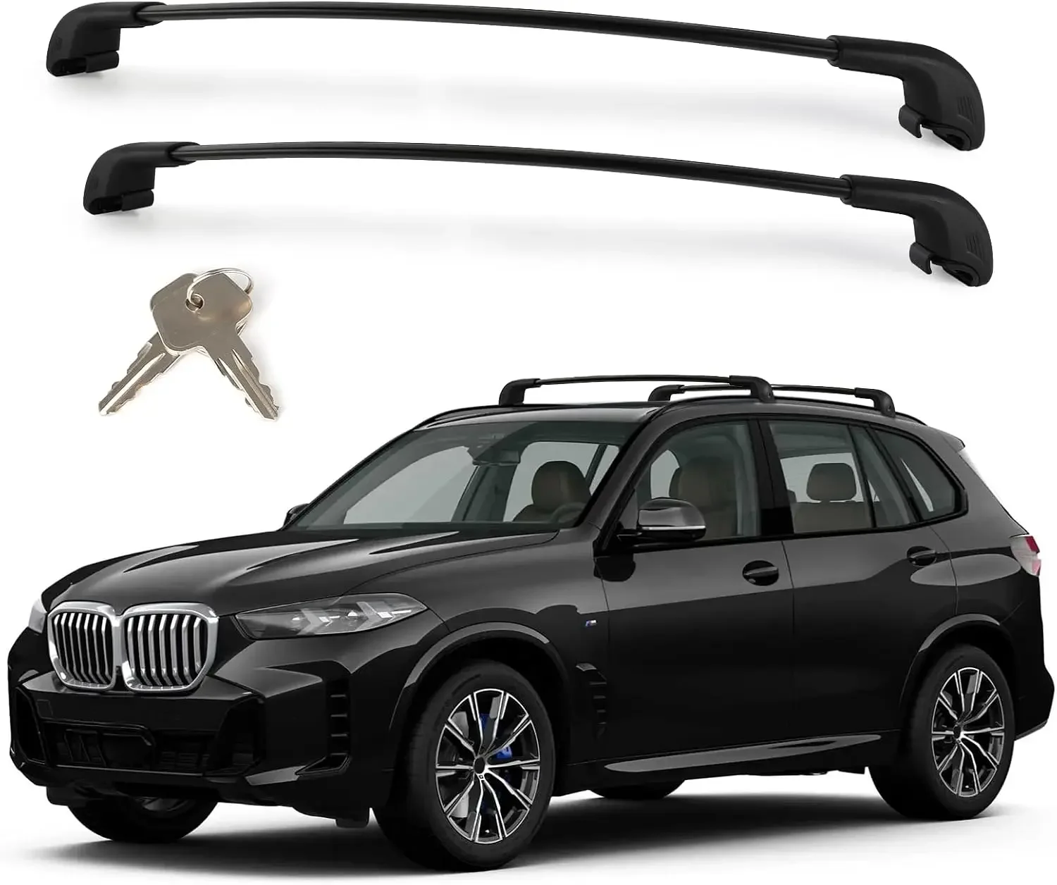 330LB T-Slot Roof Rack Cross Bars Compatible with BMW X5 G05 2018-2026 | Heavy Duty Lockable Aluminum Crossbars, Anti-Theft Roof