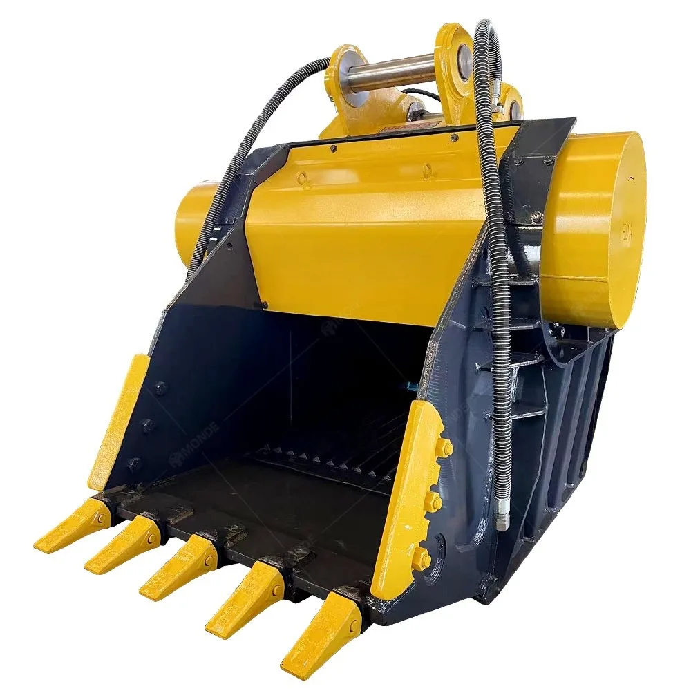 MONDE High Performance Crusher Bucket for Excavator and Wheel Loader with Hardox Jaws for Long Service Life