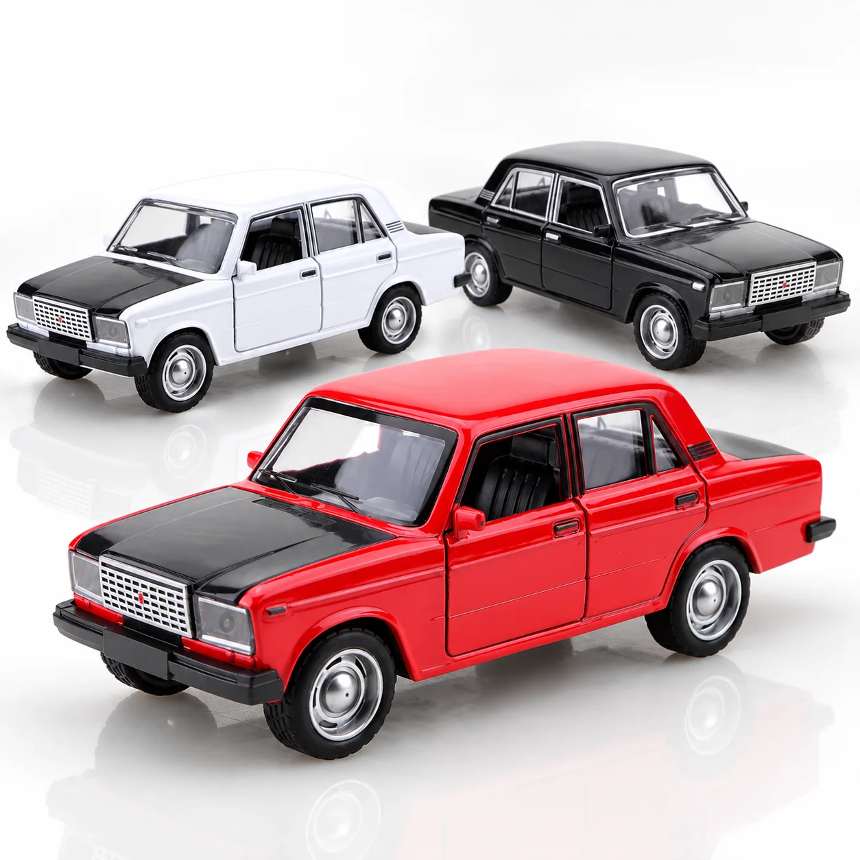 (Corrugated box) 1/36 scale, vintage retro sedan style toy car, powerful spring, metal casting, boy's toy, the best gift.