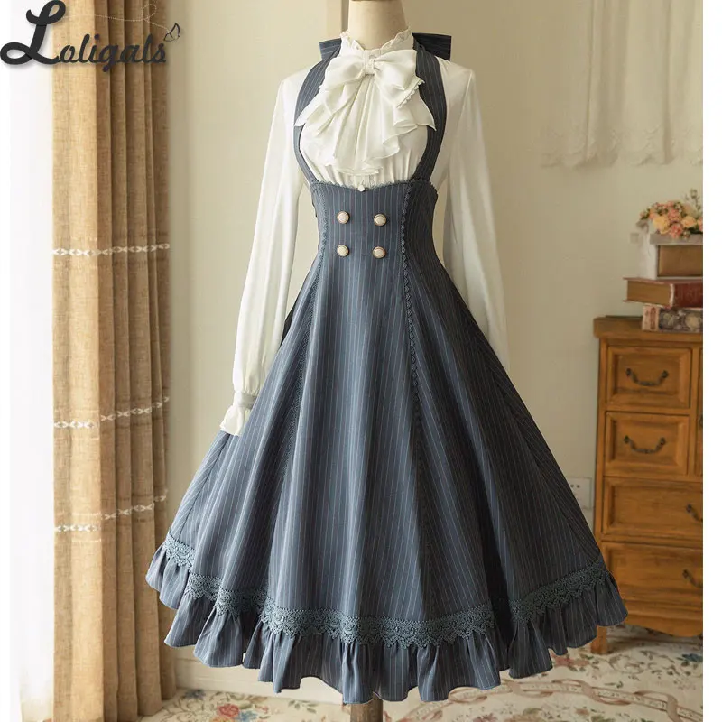 Vintage Lolita JSK Dress Classic Under Bust Long Halter Neck Party Dress ~ South of The Forest