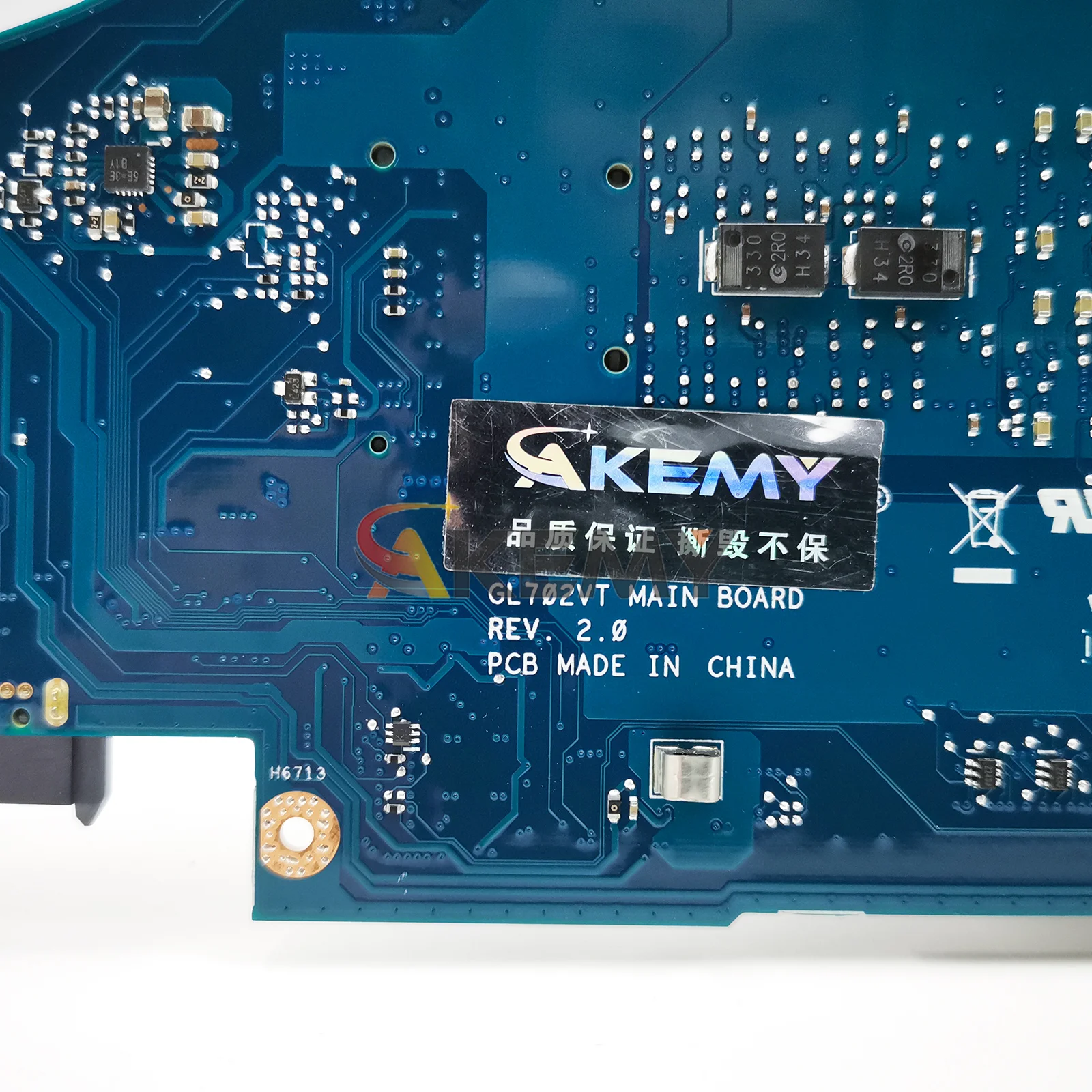 Placa-mãe para laptop gl702vt, placa principal para asus rog strix gl702vmk s7vs gl702vi gl702vsk gl702v com cpu i5 i7 100% testes ok stk