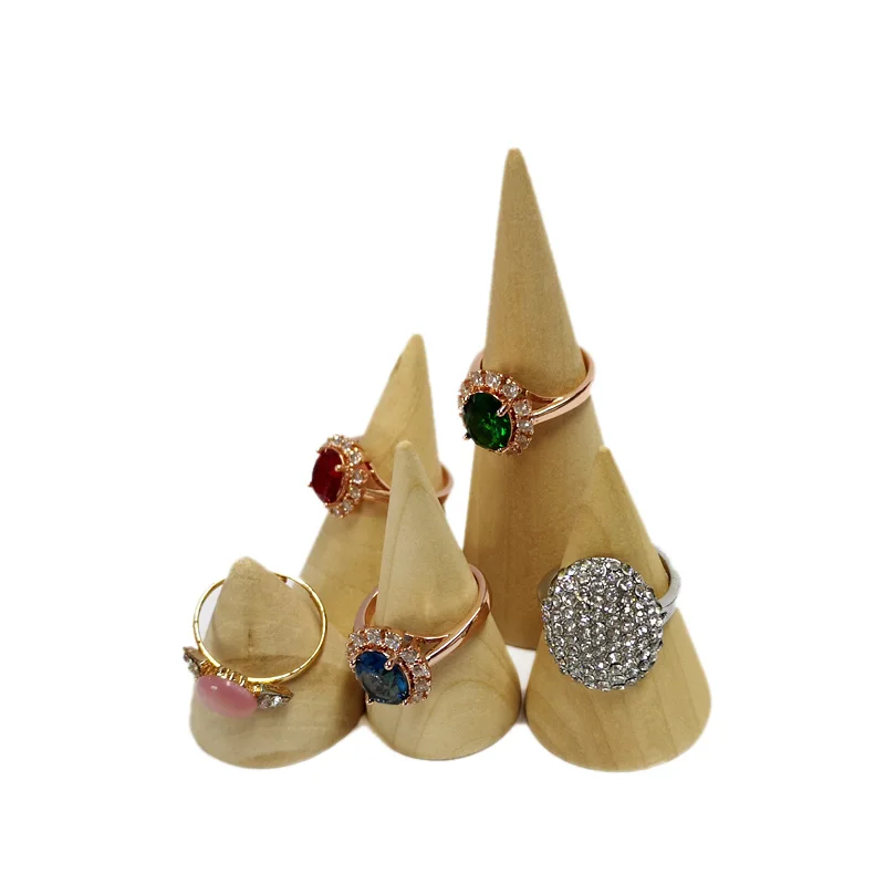 

Wooden conical ring holder ring holder jewelry display jewelry display rack Jewelry storage counter display props