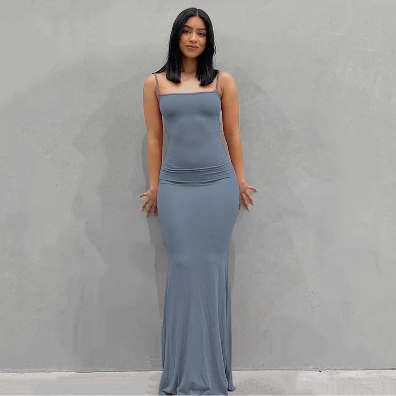 

Slip Sexy Backless Maxi Dress Women 2025 Y2K Summer Bodycon Elegant Sexy Outfits Ladies Birthday Party Club Fishtail Dres