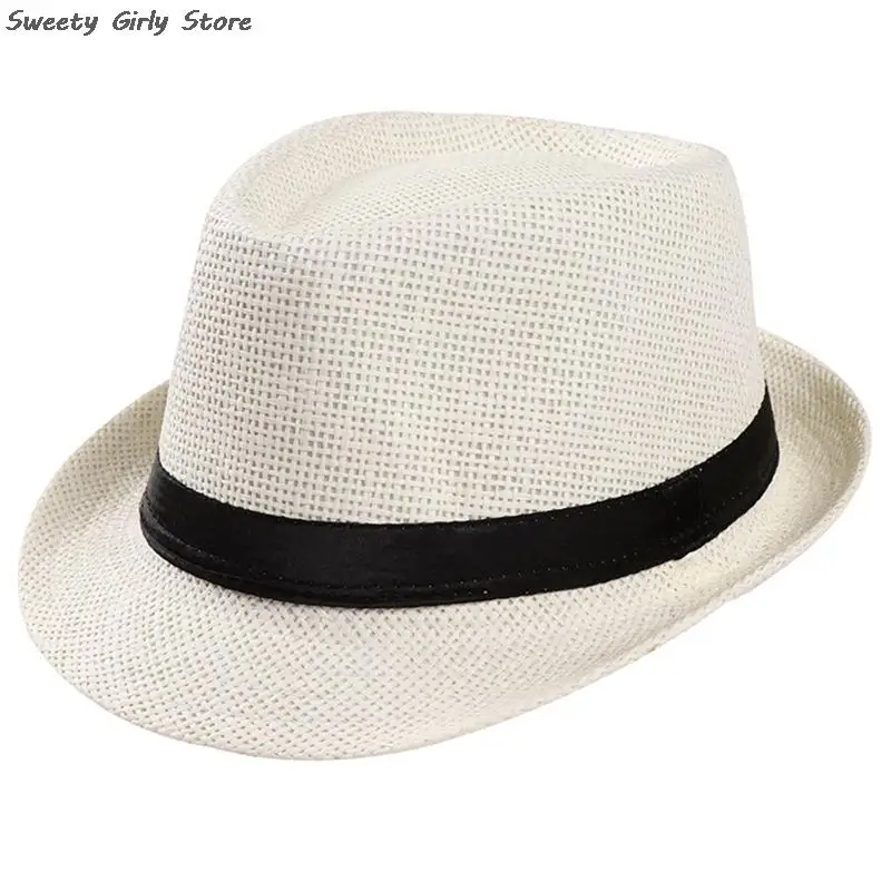 Summer Linen Sun Hat Retro Fashion Jazz Hat Men Women Classic Panama Wedding Party Fedora Caps Performance Chapeau Gentleman