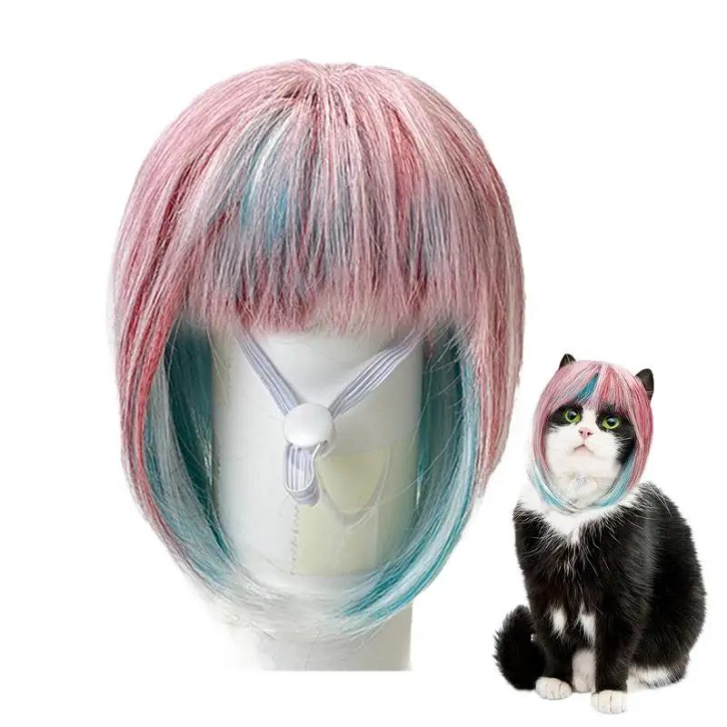 1pcs Pet Wigs Cosplay Props Funny Dogs Cats CrossDressing Hair Hat Costumes Head Accessories For Christmas Party Supplies