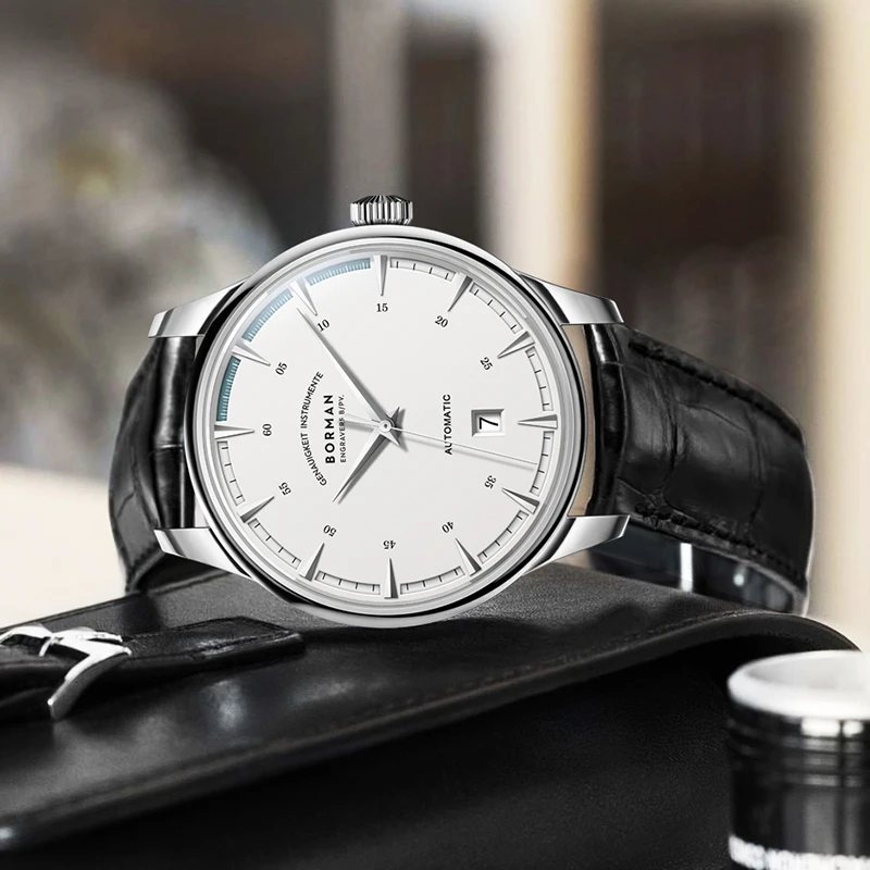 BORMAN Simple Classic 40mm Ultra-Thin Mechanical Wrist Men Watch Self-winding Date 50m Waterproof Automatic Watches 2025