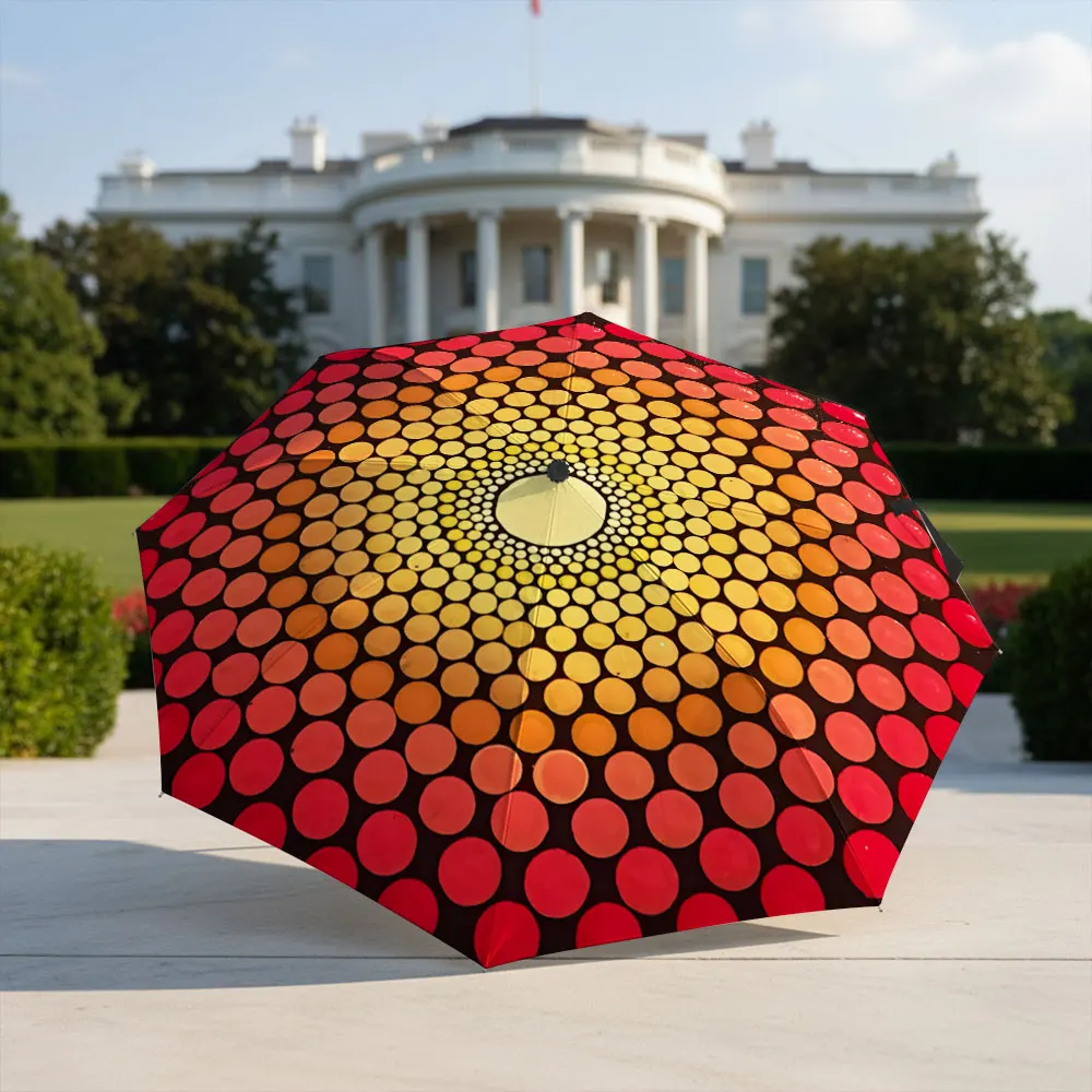 Vibrant Sunburst Pattern on Dark Background Umbrella Compact Fashion Folding Umbrella for Daily Use, Christmas Gift