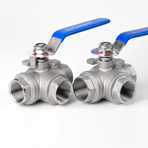 1/4 ""- -2"" BSP rosca interna T L puerto conector de válvula de bola SS304 316 válvula de bola de tres vías de acero inoxidable para agua y Gas