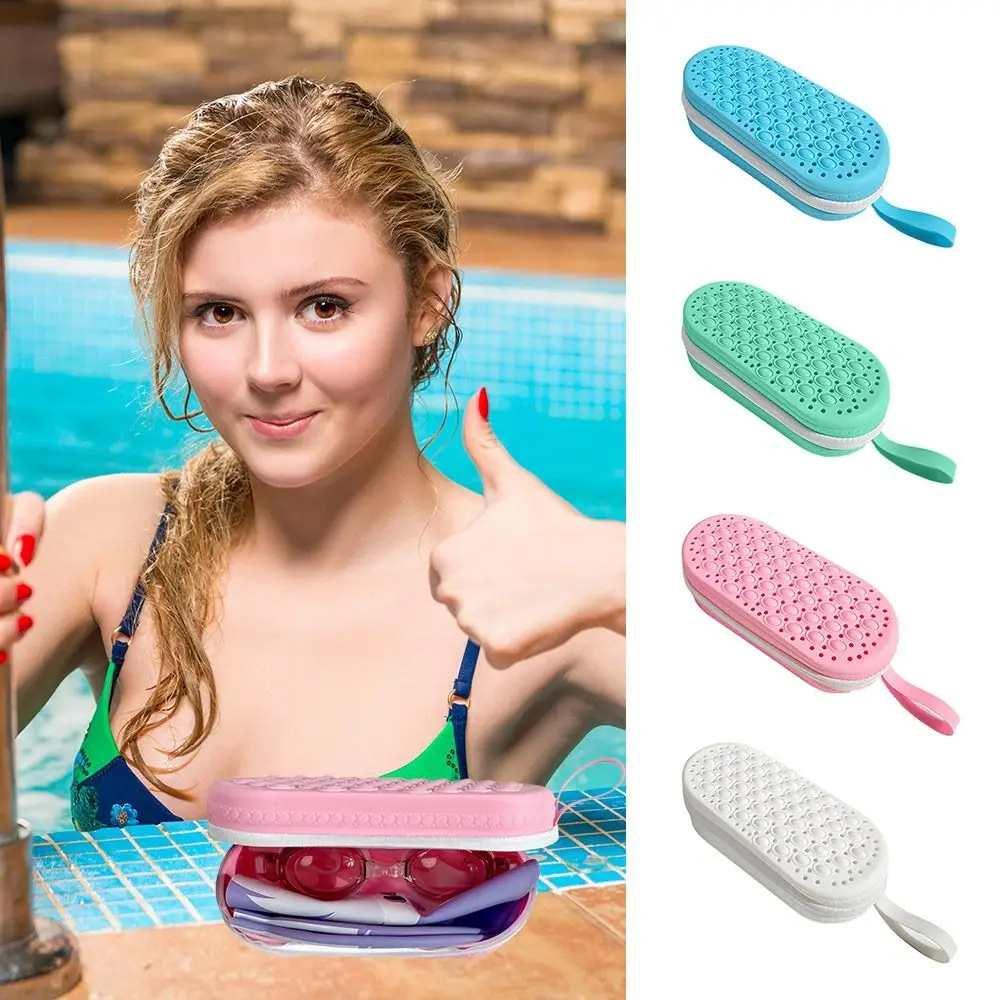 

Силиконовый ящик для хранения очков для плавания, мягкий дышащий чехол для очков для чтения, аксессуары для очков, оборудование для плавания, коробка для очков