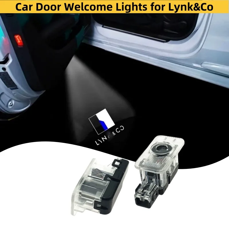 

2pcs Car Door Welcome Light LED Logo Projector Lamp Logo Door LED Puddle Lights For Lynk&Co 01 02 03 05 09 Car Accessories