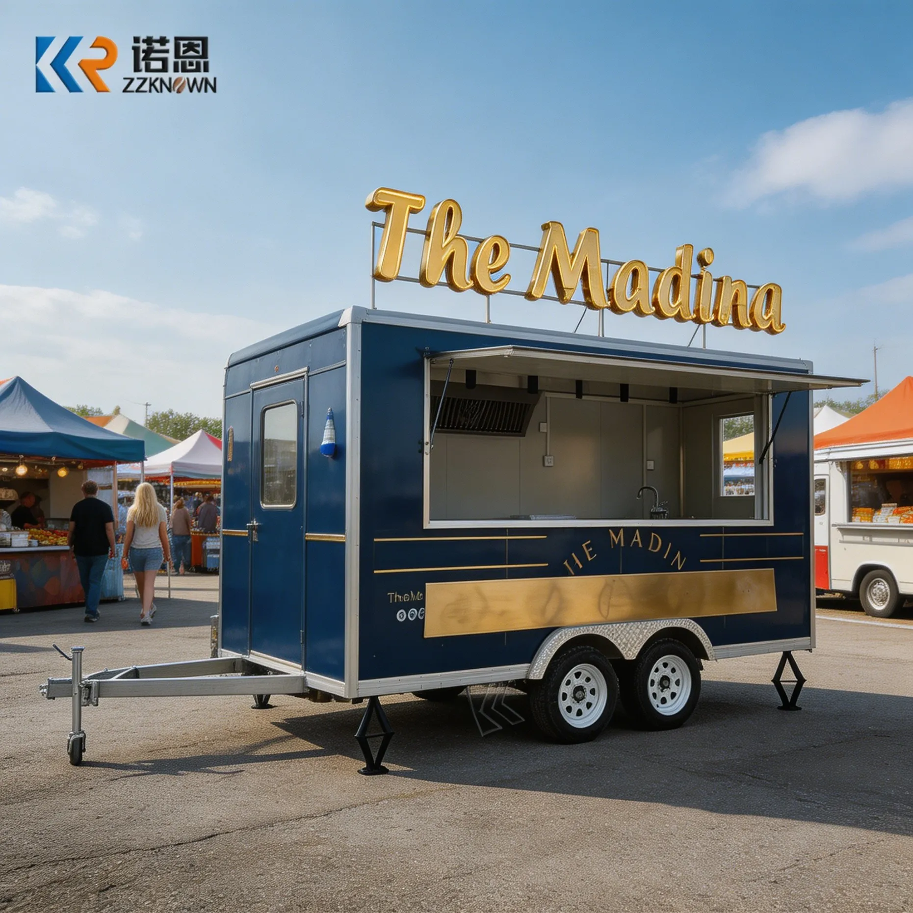 

Custom Concession Trailer for Pizza and Ice Cream Dual Kitchen Mobile Food Vendor