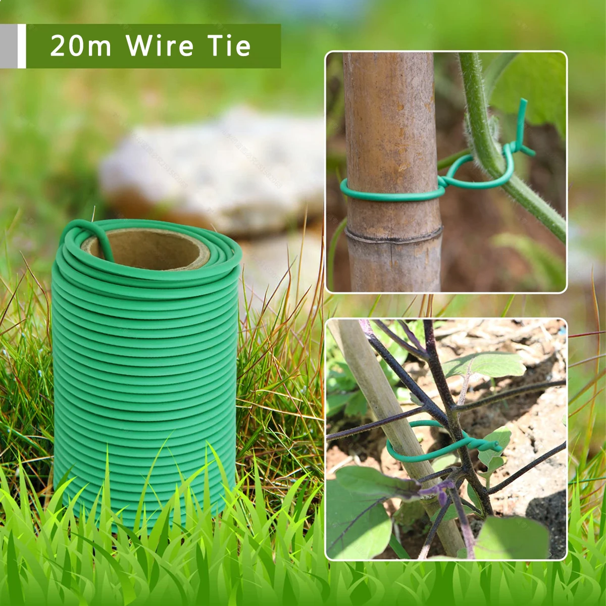 

20m Garden Flexible Wire Tie Soft Twist Plant Tie DIY Support Plant Vines Rope Xmas Home Bags Sundries Organize Garden Supplies