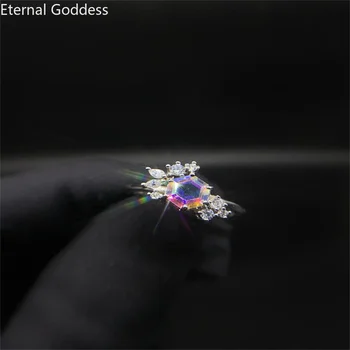 Natural Alexandrite Gemstone Ring for Women Solid 925 Sterling Silver Luxury Jewelry for Engagement Bridal Gift
