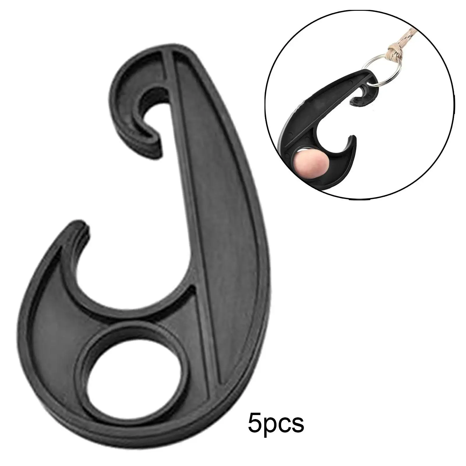 5 قطع من خطاف نهاية الحبل المرن لحقيبة الظهر الخارجية من القماش #4