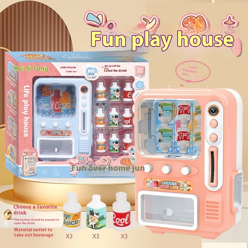 Casa de juegos multifuncional para niños, máquina expendedora de bebidas automática de simulación, juguete interactivo para niños y niñas, regalo de