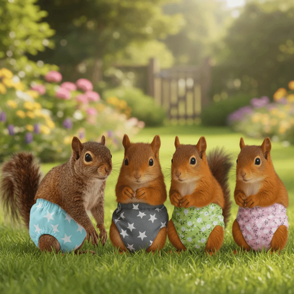 Absorbent Squirrel Diapers Breathable Leak-Proof Squirrel Underwear Adjustable Flexible Closure Pet Training Pants Incontinence