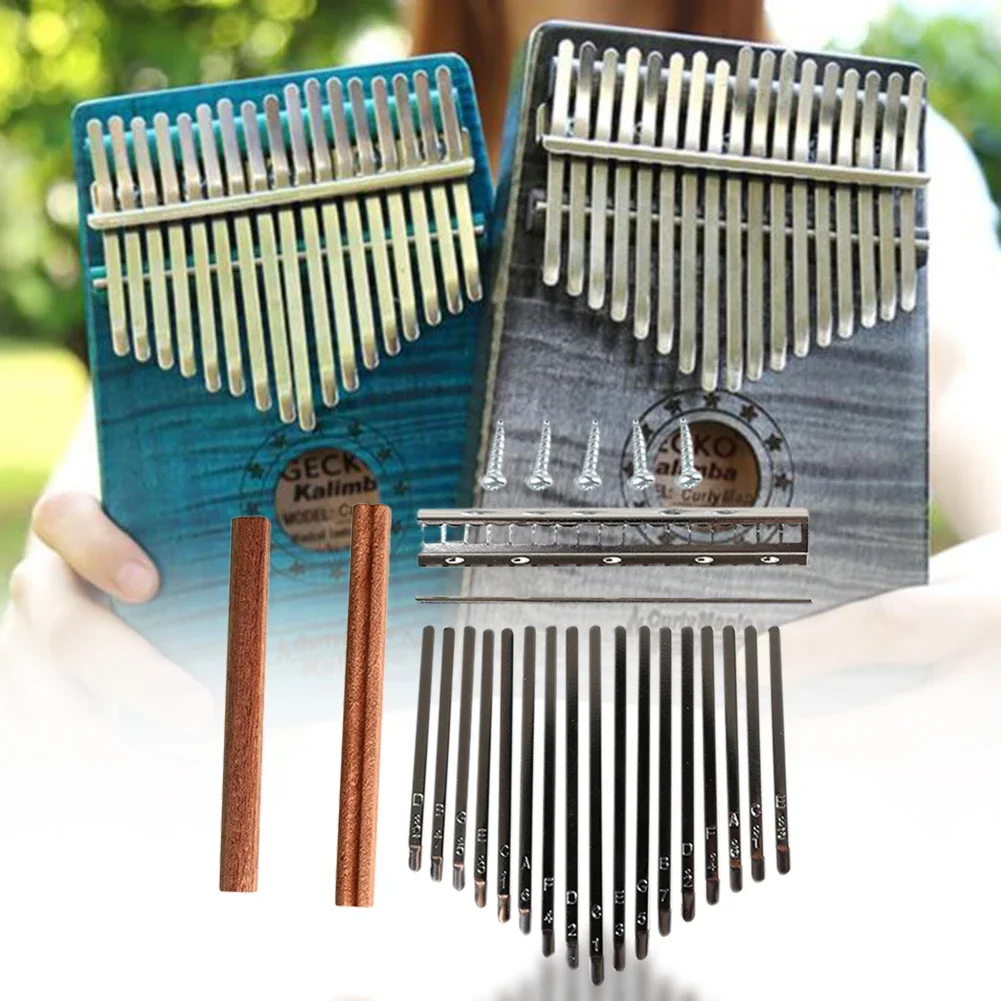 DIY 17-Ton Kalimba Tasten Zinken Set Mbira Daumen Klavier Palisander Brücke Ersatzteile Selbstgemachte Musikinstrumente Zubehör