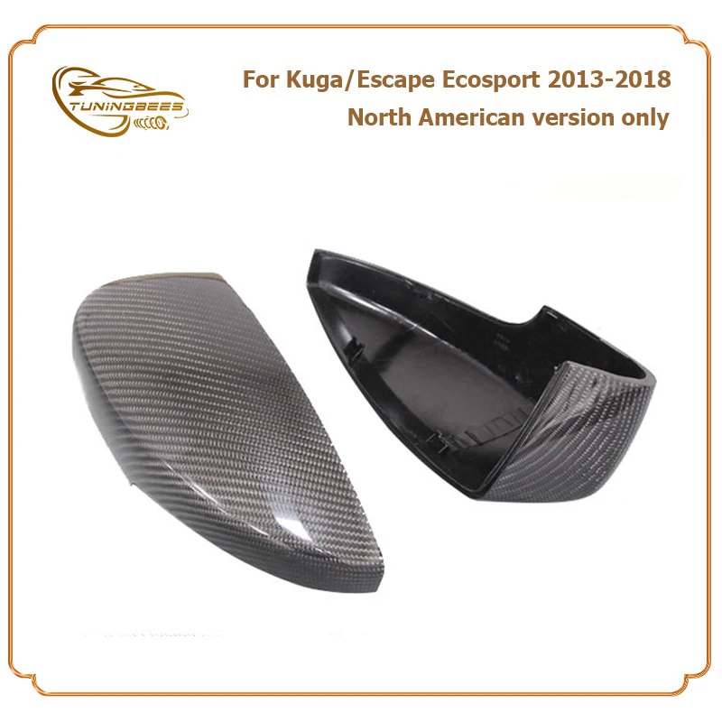ABS Covered with Real Carbon Fiber Mirror Housing Cover For Ford Kuga/Escape Ecosport 13 14 15 16 17 18 North American Version