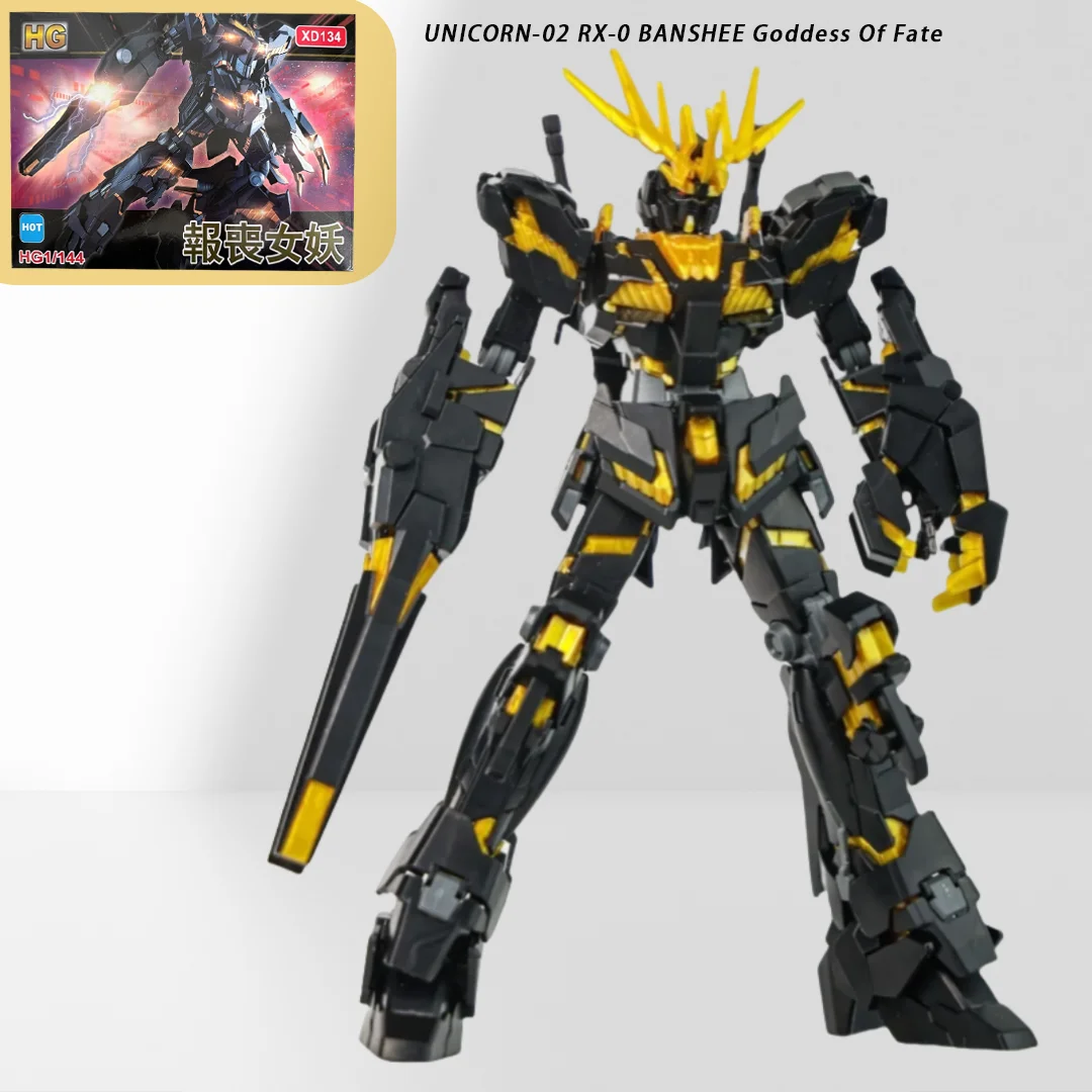 

UNICORN-02 RX-0 BANSHEE Goddess of Fate HG 1/144 Сборная модель Фигурки Игрушка в подарок Настольное украшение Коллекционная