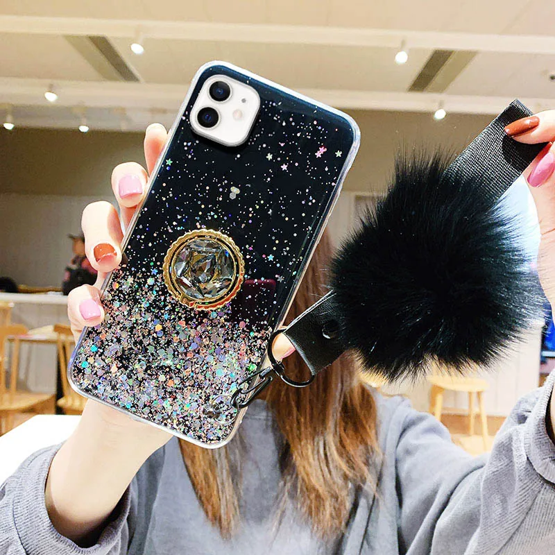 Custodia per telefono Glitter in peluche di lusso per iPhone 14 13 12 11 X XS XR XSMax 7 8 Plus 6 6S 12Pro 13Pro custodia per iphone 12 custodie