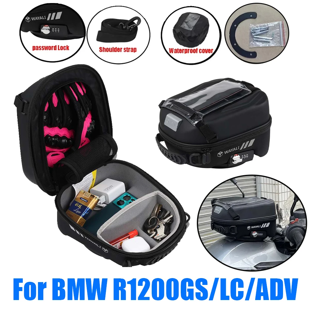 

Motorcycle Fuel Tank Bag For BMW R1250GS Adv 2019-2023 1250GS Adv Trophy 2023 Navigation Packag Storage Bag with Lnstall Adapter