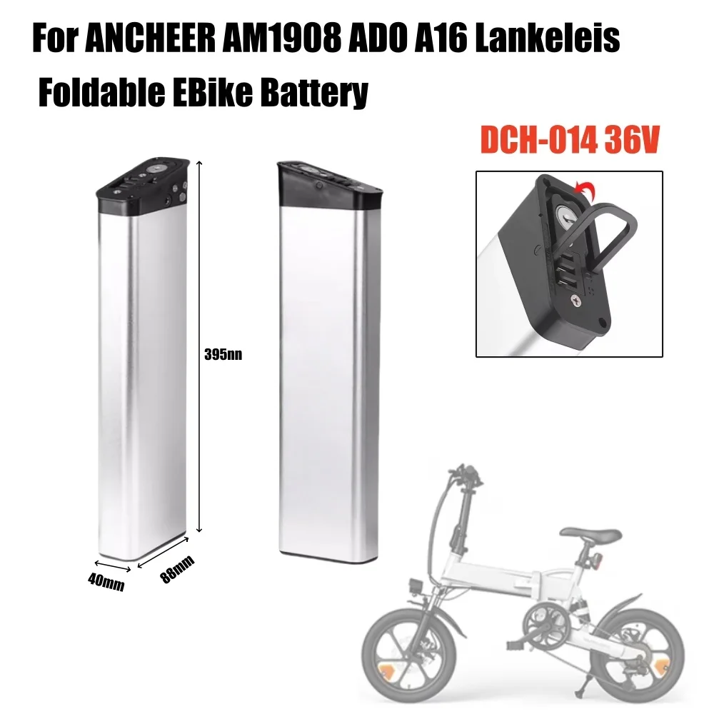 

Replacement Batteries 36V 14Ah 12.8Ah for ANCHEER AM1908 ADO A16 VIVI F20 Lankeleisi A6 Folding Bike Lithium Battery DCH014