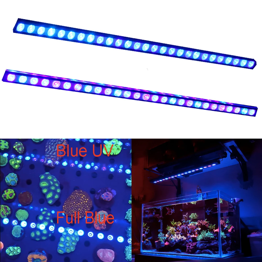 Imagem -06 - Luz Led para Reef Aquarium Azul Completo Plus uv Suplemento Coral Suporte Ajustável 18x3w 27x3w