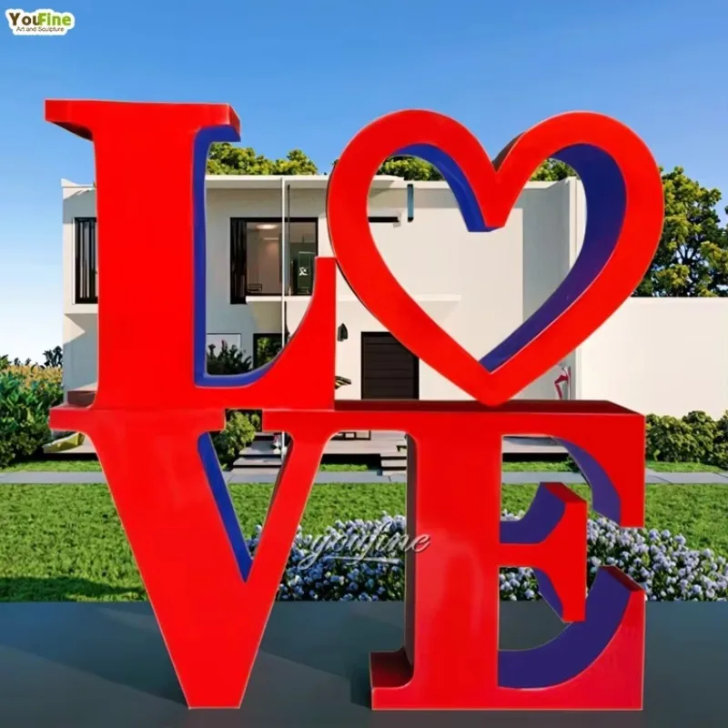 

Outdoor Garden Modern Statue Stainless Steel LOVE Letter Sculpture