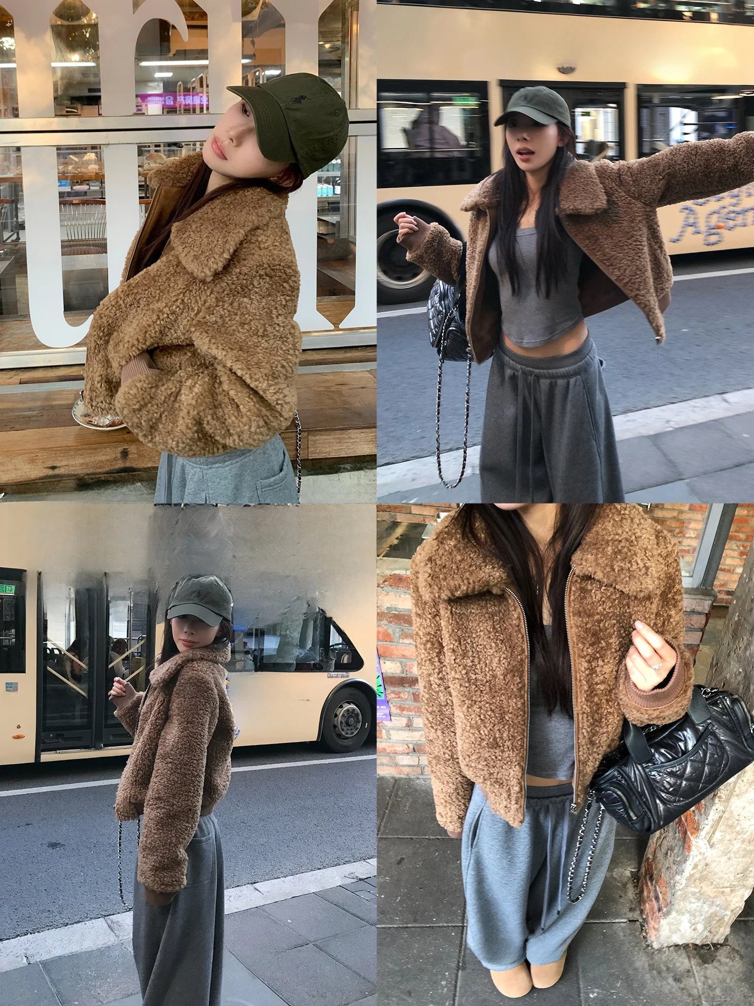 

Ретро-пальто из замши и шерсти с двусторонним воротником, утепленное, женское, осенне-зимнее, в корейском стиле, свободного кроя, на молнии, однотонное