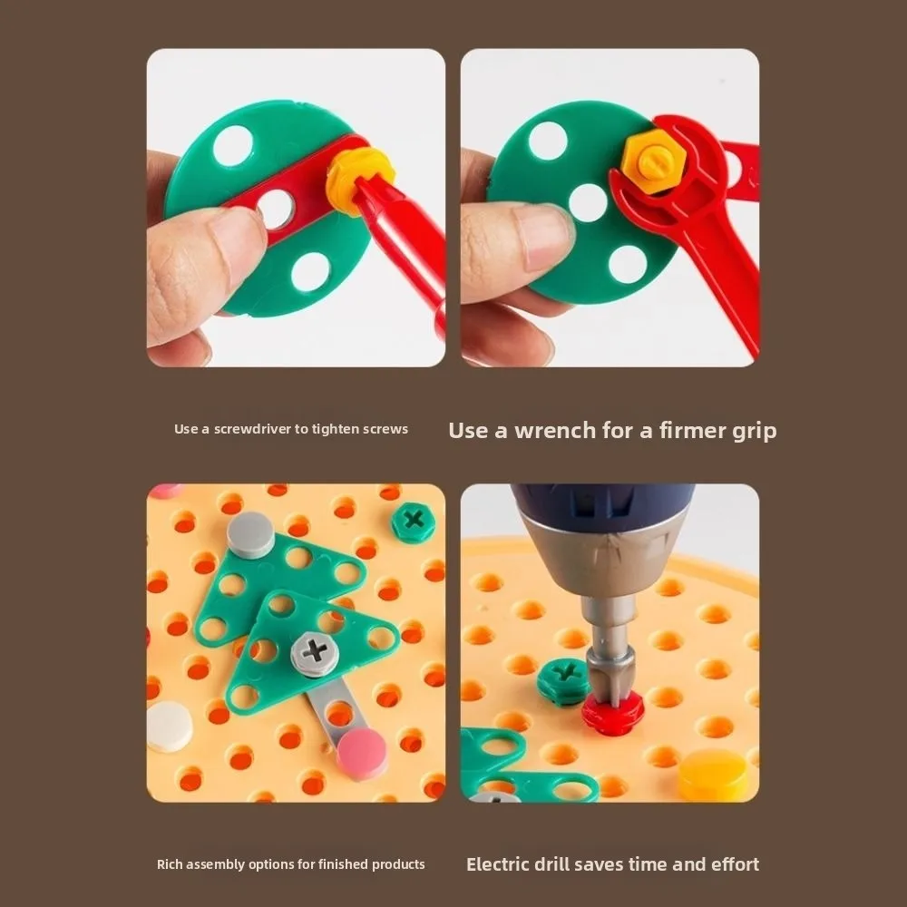 203 Pezzi Puzzle per Bambini Giocattoli di Assemblaggio Puzzle a Mosaico Creativo Kit di Riparazione Interattivo per Bambini Set di Strumenti per Vite STEM Manici Giocattoli