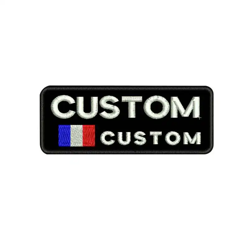 Custom FRANCE army tactical name tag patch personalized blood A+ B+ O+