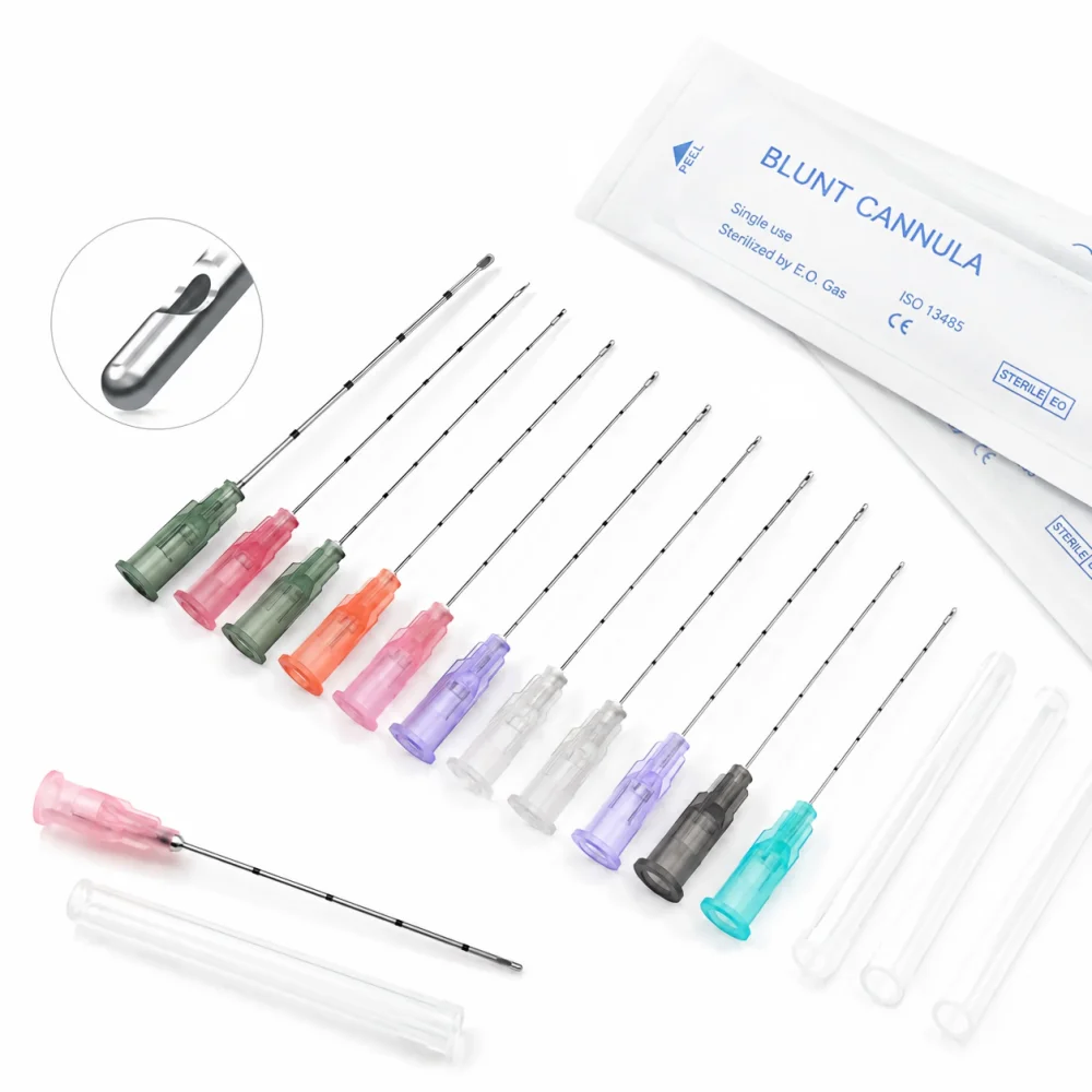 Disposable Blunt Tip Micro Cannula for Aesthetic Dermal Filler Injection 18G-30G 25mm-70mm Sterile Filler Cannula Needles