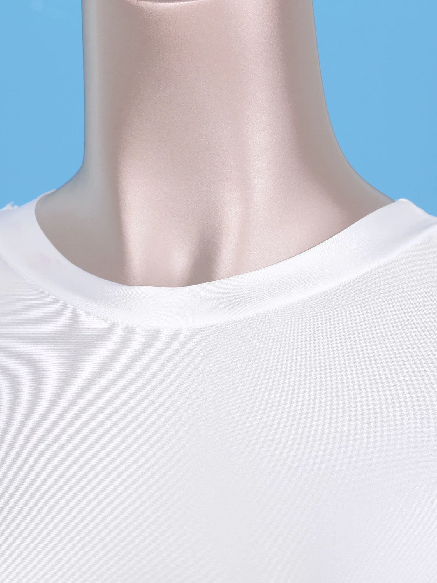 Women Smooth Short Sleeve Sports Crop Top Solid Color Adults Sportswear Gymnastics Fitness Round Neck Slim Fit T-shirt Swimwear image 6