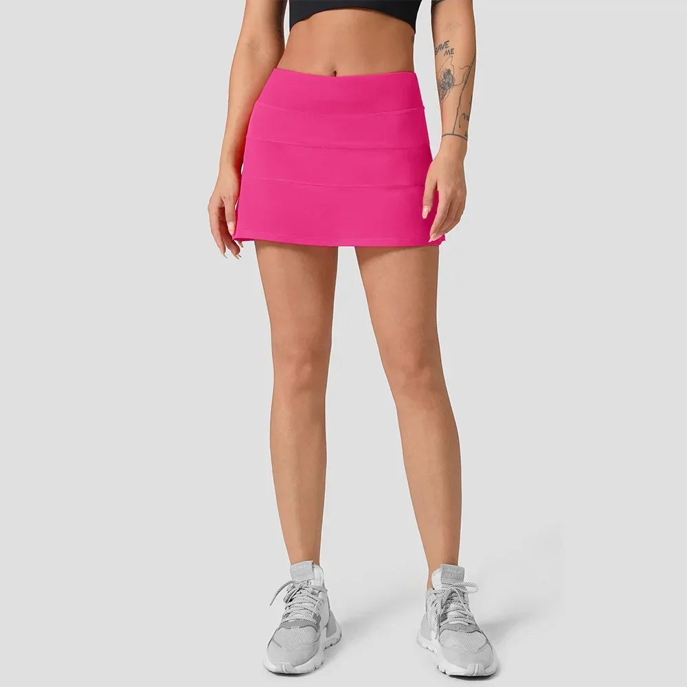 Women's High Waist Solid Skort